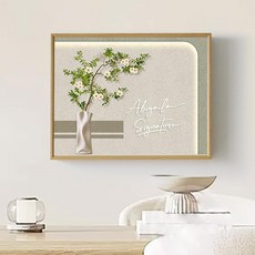 분전함 가리개 북유럽 명화 디자인 정물화 액자 액자형, 블랙 프레임, 그린 플랜트 22