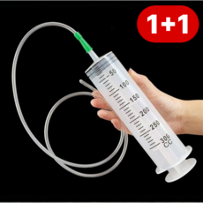 공업용 대형 주사기 잉크충전 주입기 엔진 오일 흡입기 바늘없는주사기 공업용주사기 튜브 호스 어댑터 세트, 2개, 100ml 주사기