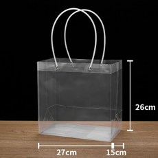 생활잡화 투명손잡이 쇼핑백 27x15x26cm 10매, 1봉 (10개입) 1봉
