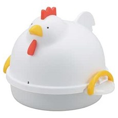 AKEBONO 曙產業 公雞造型4格微波煮蛋器, 1個, 白色