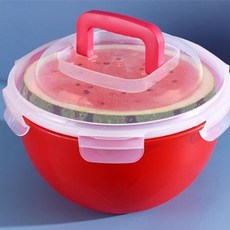 수박 보관통 야채 밀폐 용기 냉장고 용기 수박통 6L 수박 보관통 야채 플라스틱 밀폐용기 채소 냉장고, 1개
