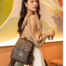 투니스 여성 배색 빈티지 프린팅 캐주얼 빅 멀티백팩
