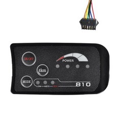 S810 전자 자전거 LED 디스플레이 미터 36V IP65 전기 자전거 전기 자전거 미터를위한 UART 프로토콜, SM 6 핀, 검은색