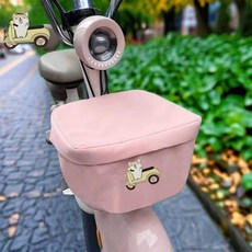 輝輝就是棒 電動車車筐罩 防塵遮陽車籃罩 電瓶車筐自行車籃置物包, 公主粉（車籃罩+帶蓋+帶拉鏈）