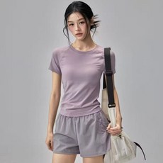 女士速干運動T恤 修身彈力健身瑜伽服