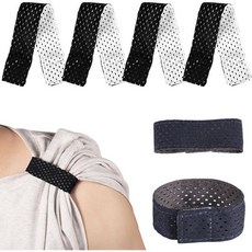 6개입 저지 슬리브 타이 통기성 소프트볼 밴드 스포츠 축구 셔츠용 후크 앤 루프 패스너가 달린 스트랩 액세서리 블랙