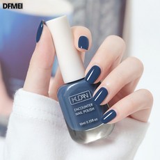 DFMEI 水性指甲油免烤學生美甲店可撕拉持久快乾莫蘭迪指甲油, 1個, 11#深海藍:10ML