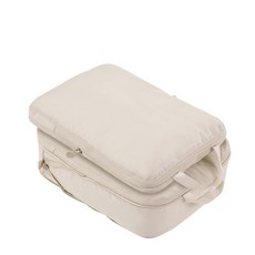 旅行收納袋 行李收納包 衣物壓縮袋, 1入, 米色(1入),直式-中號(36x26x10cm)