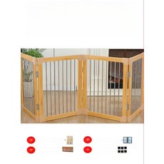 애견 펜스 가림막 실내용 실내 반려동물 도어 보호 애완동물 가정용 강아지펜스 슬라이드, 1개, 오크 4개 (69 높이)
