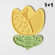 쉬어가게 플라워 슬로우식기 리킹매트 밥꾸, 1개, Yellow