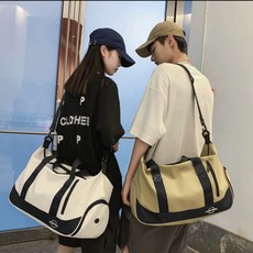 셀휘 더플백 헬스 스포츠 가방 보스턴백 대용량, 베이지, 1개