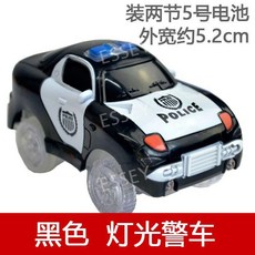 매직 트랙 야광 레이싱 장난감 어둠 자동차 조명 속에서 컬러 플라스틱, 검은 경찰차, 1개