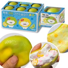 온도색변화 레몬 크런치 슬랑이 쫀득 모찌 말랑이 스트레스볼 재미있는 장난감, 낱개