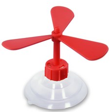 찬움컴퍼니 오토바이 헬멧 꾸미기용 부착형 프로펠러 장식, 레드