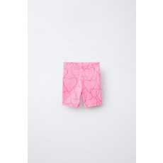 ZARA 하트 리브드 사이클링 레깅스 - 화이트 로즈핑크 1880/592/626 {QHJ}