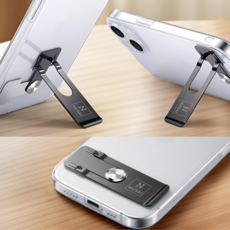 누사이리빙 슬림 접이식 핸드폰 거치대, 블랙, 1개