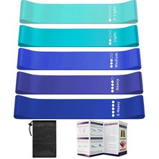 훈련 튜브 레지스턴스 밴드 무취 5종의 강도 5개 세트 피트니스 튜브 근육 트레이닝 튜브 요가 아름다운 엉덩이 스트레치 밴드 집 훈련 재활 체육관 고무 밴드 세트 02, 1개, 상세페이지 참조