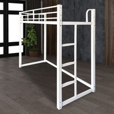 철제 벙커침대 원룸벙커침대 원룸 벙커 프레임 2층 수납 선반 200x90x170cm, 1. 흰색(190L100W180H) 3면