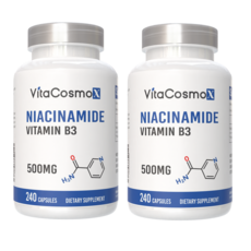 VitaCosmoX 비타코스모엑스 나이아신아마이드 비타민 B3 Niacinamide (Vitamin B3) 500mg 야채캡슐, 2개, 240정