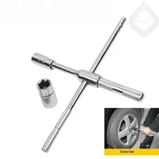 2025 신형 자동차 타이어 렌치 크로스 간편 탈착 교체 소켓 도구, 01 silvery