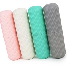 휴대용 칫솔 케이스 원통형 캐릭터 보관함 달토끼 칫솔 케이스 사무실 세면도구 어메니티 여행용 캠핑용, 핑크