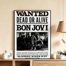 포스터 HD 아트 방수 접착식 벽 장식 가정 장식(거실 침실 바) 미적 감각의 록 밴드 B-Bon J-Jovi, 01 15X20cmNoframe, 16 White2