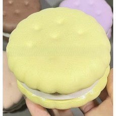 [샌드 쿠키 비스킷 말랑이 스퀴시] 쫀득 폭신 촉감 힐링 스트레스해소 피젯토이 데스크토이, 1개, 바닐라