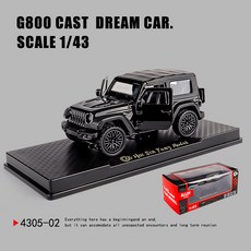 DFMEI 三開門Rross-Country合金仿真越野跑車模型兒童回力玩具小汽車, 如圖, 黑色-閉篷版Rubicon【底座彩盒裝】