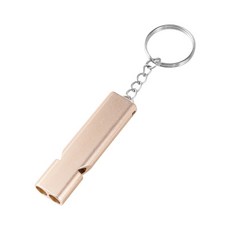 鋁合金雙頻求生口哨 求生哨 救生哨 求救哨 口哨 哨子 登山哨子 求生哨子 求救哨 防狼 防身 訓練哨 高分貝哨子, 金, 1個