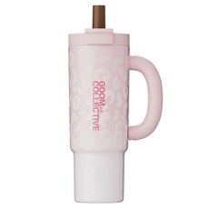굼 포멜로 시리즈 대용량 아이스 텀블러, 1개, 1050ml, 핑크 레오파드