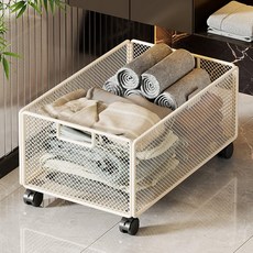 이동식 수납카트 휠 달린 이동가능한 다용도 수납정리, 1단, 흰색