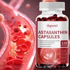 남극 크릴 오일 아스타잔틴 10mg 및 어유 캡슐(심장 뇌 관절 건강 및 항산화 지원) - 120캡슐, 1개, 60정