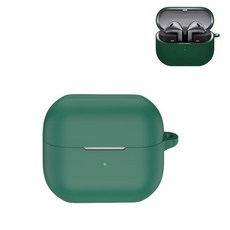 TSVSXS 삼성 갤럭시 버드3 프로/갤럭시 버드3(2024)와 호환되는 실리콘 케이스 키체인 포함 부드러운 충격 방지 보호 커버 전면 LED 표시 남성 여성용 32899, 초록색