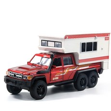 臺灣出貨1:32仿真旅遊房車模型燈光音樂旅行汽車兒童玩具車男合金汽車模型, 豐房車紅色, 1個