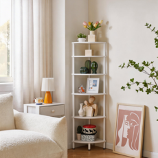 에코소라노 다용도 다층 수납장 모서리 코너장 좁은 공간 수납 선반, 화이트WBC011W