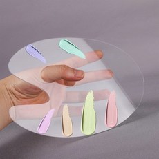 듀벨럽 아크릴 투명 팔레트 다용도 미술 네일 메이크업 믹싱 색판 타원형, 1개