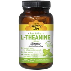 Country Life L-茶氨酸 100mg Smooth Melt, 60 件, 1個
