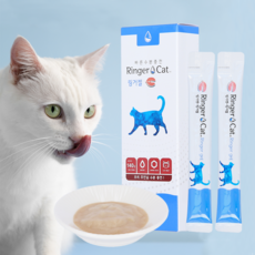 링거캣 고양이 간식 츄르 음수량 수분보충 링거젤 본품 140g 10개입 신장질환예방, 닭고기&연어, 1개
