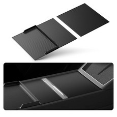 Vensp 센터 콘솔 실리콘 미끄럼 방지 패드 테슬라 모델 Y 주니퍼 2025-2026/모델 3 하이랜드 2024-2026용 센터 콘솔 커버 오거나이저 트레이 휴대폰 홀더, black