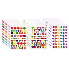 스노벨 1710개입 레이저 반짝이 하트 원형 별 스티커, 1세트, 혼합(S483) 30장 1710PCS