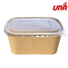 직사각 크라프트 1000ml 몸통+뚜껑 300세트, 1개, 300개