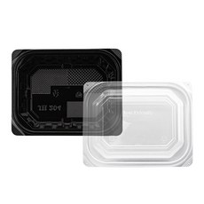 [일용상회]일회용 반찬 샐러드 용기 JH 204 대 590ml 100세트 검정, 100개, 1세트