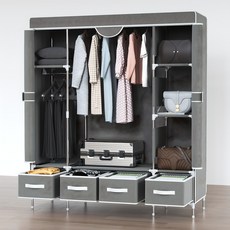 하비티 커버형 조립식 드레스룸 비키니옷장 150, 그레이