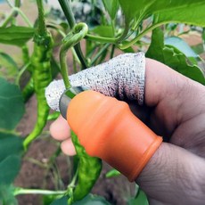 야채 베임방지 골무 엄지칼 고추 커터칼 도구 수확 농사용 커팅, 1-직선칼소형세트