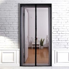 현관 방충망 자석식 스트라이프 찍찍이 탈부착 100x210cm 블랙, 단품, 상세페이지 참조