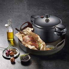 풍년 압력밥솥 경질코팅 압력솥 삼계탕 수육 블랙펄 메가 10인용, 1개, 5.5L