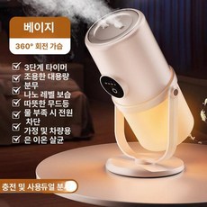 소형 가습기 usb 충전 무선 데스크탑 가정용 침실 차량용, 기본 색상, 베이지 이중 분사 충전식