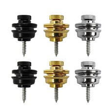 3쌍 기타 스트랩 락 세트 헤비 듀티 메탈 버튼 보안 스트랩 3 Pair Guitar Strap Lock Set Heavy Duty Metal Button Security Stra, 1개