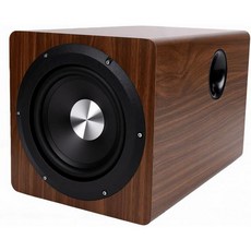 요이데스 100W RMS 파워드 서브우퍼 터보 딥 베이스 우아한 목재 무늬 외관 하이파이 스피커 엔터테인먼트 오디오 비디오 시스템용 컴팩트 미국 플러그, US Plug
