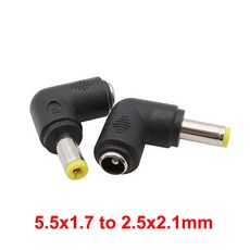 2Pcs 직각 DC 전원 어댑터 6 0x4 4 6 3x3 0 5 5x2 5 4 8x1 7 4 0x1 7 3 5x1 35mm 수 플러그 5 5x2 1mm 암 커넥터, D